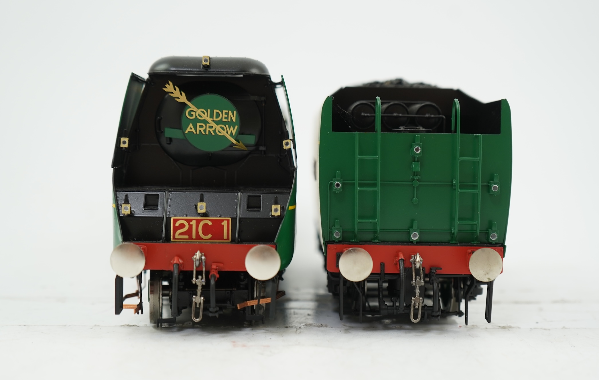 An 0 Gauge Golden Age Models Ltd by F C Models, model of a Southern Railway Merchant Navy Class Channel Packet 21C1, 4-6-2 tender locomotive, powered for two rail operation, with original box and operating instructions.